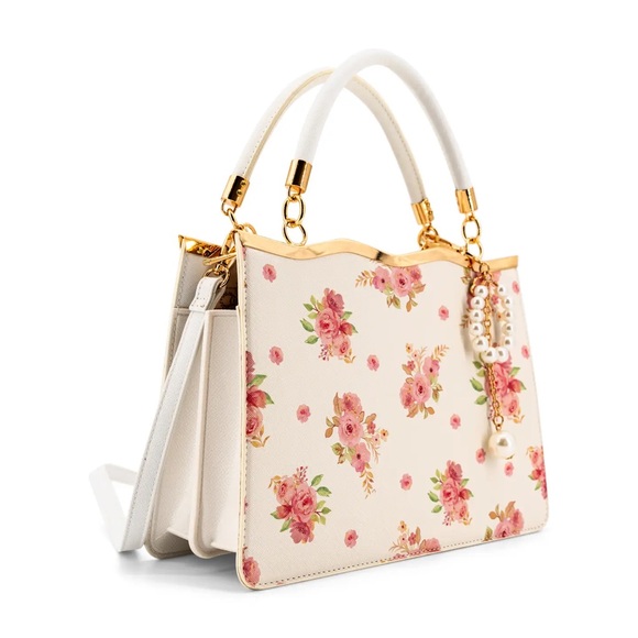 Camille Bright Floral Top Handle Crossbody Bag - Picture 3 of 6